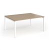 Connex Goal-Post 1600 x 1200 x 725mm Back to Back Desk ( 2 x 1600mm ) - White Frame / Kendal Oak Top - GCO1612-WH-KO