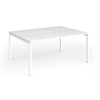 Connex Goal-Post 1600 x 1200 x 725mm Back to Back Desk ( 2 x 1600mm ) - White Frame / White Top - GCO1612-WH-WH
