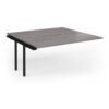 Connex Goal-Post 1600 x 1600 x 725mm Back to Back Add On Bay - Black Frame / Grey Oak Top - GCO1616-AB-K-GO
