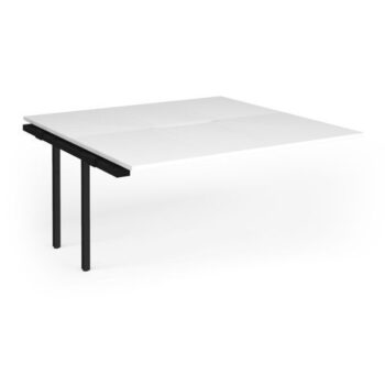 Connex Goal-Post 1600 x 1600 x 725mm Back to Back Add On Bay - Black Frame / White Top - GCO1616-AB-K-WH