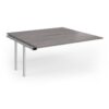 Connex Goal-Post 1600 x 1600 x 725mm Back to Back Add On Bay - Silver Frame / Grey Oak Top - GCO1616-AB-S-GO