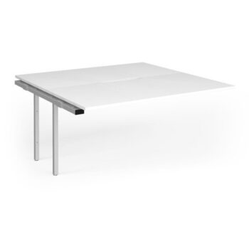 Connex Goal-Post 1600 x 1600 x 725mm Back to Back Add On Bay - Silver Frame / White Top - GCO1616-AB-S-WH