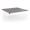 Connex Goal-Post 1600 x 1600 x 725mm Back to Back Add On Bay - White Frame / Grey Oak Top - GCO1616-AB-WH-GO
