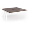 Connex Goal-Post 1600 x 1600 x 725mm Back to Back Add On Bay - White Frame / Walnut Top - GCO1616-AB-WH-W