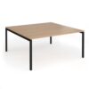 Connex Goal-Post 1600 x 1600 x 725mm Back to Back Desk ( 2 x 1600mm ) - Black Frame / Beech Top - GCO1616-K-B