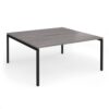 Connex Goal-Post 1600 x 1600 x 725mm Back to Back Desk ( 2 x 1600mm ) - Black Frame / Grey Oak Top - GCO1616-K-GO