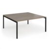 Connex Goal-Post 1600 x 1600 x 725mm Back to Back Desk ( 2 x 1600mm ) - Black Frame / Nebraska Oak Top - GCO1616-K-NO