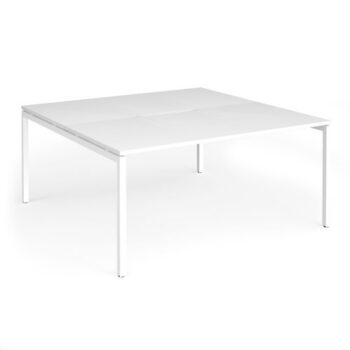 Connex Goal-Post 1600 x 1600 x 725mm Back to Back Desk ( 2 x 1600mm ) - White Frame / White Top - GCO1616-WH-WH