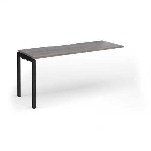 Connex Goal-Post 1600 x 600 x 725mm Single Add On Bay - Black Frame / Grey Oak Top - GCO166-AB-K-GO