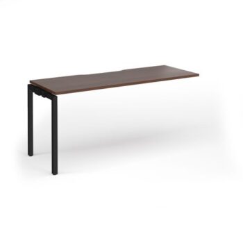 Connex Goal-Post 1600 x 600 x 725mm Single Add On Bay - Black Frame / Walnut Top - GCO166-AB-K-W