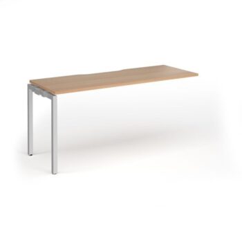 Connex Goal-Post 1600 x 600 x 725mm Single Add On Bay - Silver Frame / Beech Top - GCO166-AB-S-B