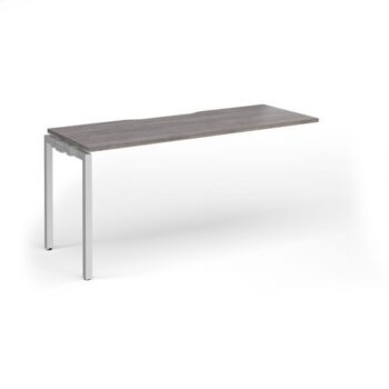 Connex Goal-Post 1600 x 600 x 725mm Single Add On Bay - Silver Frame / Grey Oak Top - GCO166-AB-S-GO