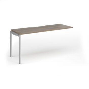 Connex Goal-Post 1600 x 600 x 725mm Single Add On Bay - Silver Frame / Nebraska Oak Top - GCO166-AB-S-NO