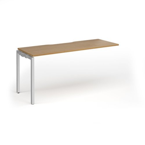 Connex Goal-Post 1600 x 600 x 725mm Single Add On Bay - Silver Frame / Oak Top - GCO166-AB-S-O