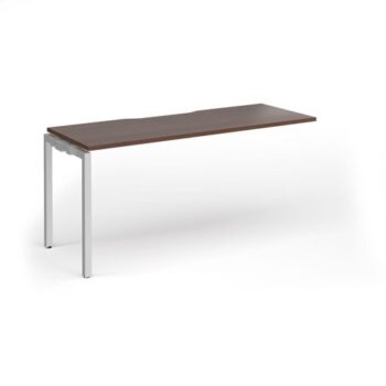Connex Goal-Post 1600 x 600 x 725mm Single Add On Bay - Silver Frame / Walnut Top - GCO166-AB-S-W