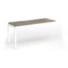 Connex Goal-Post 1600 x 600 x 725mm Single Add On Bay - White Frame / Nebraska Oak Top - GCO166-AB-WH-NO