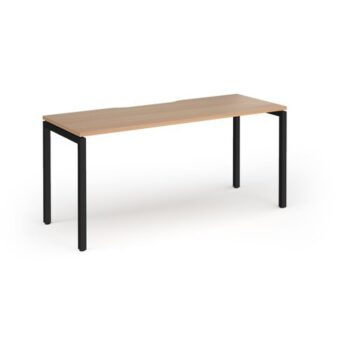 Connex Goal-Post 1600 x 600 x 725mm Single Desk - Black Frame / Beech Top - GCO166-K-B