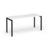 Connex Goal-Post 1600 x 600 x 725mm Single Desk - Black Frame / White Top - GCO166-K-WH