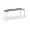 Connex Goal-Post 1600 x 600 x 725mm Single Desk - Silver Frame / Nebraska Oak Top - GCO166-S-NO