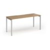 Connex Goal-Post 1600 x 600 x 725mm Single Desk - Silver Frame / Oak Top - GCO166-S-O
