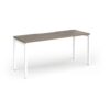 Connex Goal-Post 1600 x 600 x 725mm Single Desk - White Frame / Nebraska Oak Top - GCO166-WH-NO