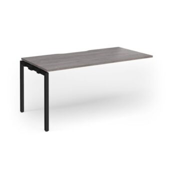 Connex Goal-Post 1600 x 800 x 725mm Single Add On Bay - Black Frame / Grey Oak Top - GCO168-AB-K-GO