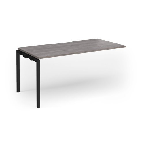 Connex Goal-Post 1600 x 800 x 725mm Single Add On Bay - Black Frame / Grey Oak Top - GCO168-AB-K-GO