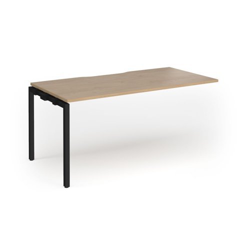 Connex Goal-Post 1600 x 800 x 725mm Single Add On Bay - Black Frame / Kendal Oak Top - GCO168-AB-K-KO