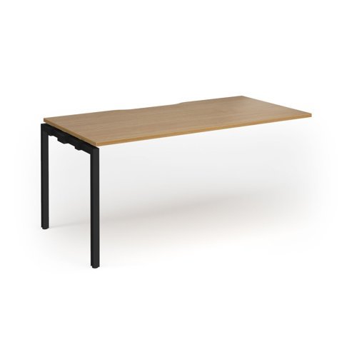 Connex Goal-Post 1600 x 800 x 725mm Single Add On Bay - Black Frame / Oak Top - GCO168-AB-K-O