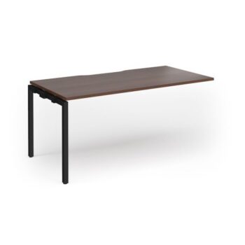 Connex Goal-Post 1600 x 800 x 725mm Single Add On Bay - Black Frame / Walnut Top - GCO168-AB-K-W