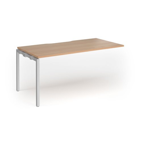 Connex Goal-Post 1600 x 800 x 725mm Single Add On Bay - Silver Frame / Beech Top - GCO168-AB-S-B