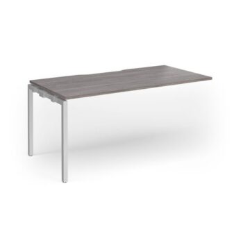 Connex Goal-Post 1600 x 800 x 725mm Single Add On Bay - Silver Frame / Grey Oak Top - GCO168-AB-S-GO