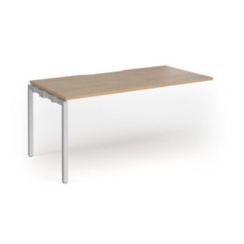 Connex Goal-Post 1600 x 800 x 725mm Single Add On Bay - Silver Frame / Kendal Oak Top - GCO168-AB-S-KO