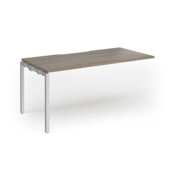 Connex Goal-Post 1600 x 800 x 725mm Single Add On Bay - Silver Frame / Nebraska Oak Top - GCO168-AB-S-NO