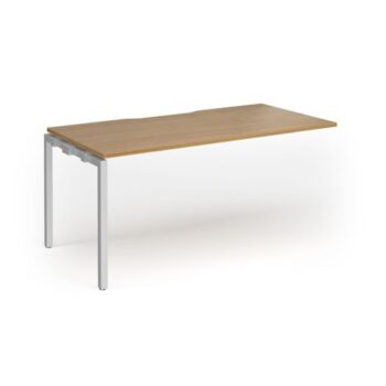 Connex Goal-Post 1600 x 800 x 725mm Single Add On Bay - Silver Frame / Oak Top - GCO168-AB-S-O