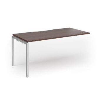 Connex Goal-Post 1600 x 800 x 725mm Single Add On Bay - Silver Frame / Walnut Top - GCO168-AB-S-W