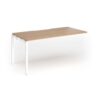 Connex Goal-Post 1600 x 800 x 725mm Single Add On Bay - White Frame / Beech Top - GCO168-AB-WH-B