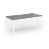 Connex Goal-Post 1600 x 800 x 725mm Single Add On Bay - White Frame / Grey Oak Top - GCO168-AB-WH-GO
