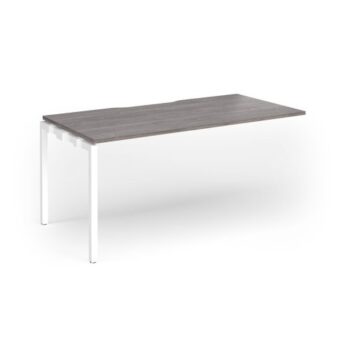 Connex Goal-Post 1600 x 800 x 725mm Single Add On Bay - White Frame / Grey Oak Top - GCO168-AB-WH-GO