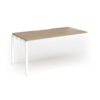 Connex Goal-Post 1600 x 800 x 725mm Single Add On Bay - White Frame / Kendal Oak Top - GCO168-AB-WH-KO