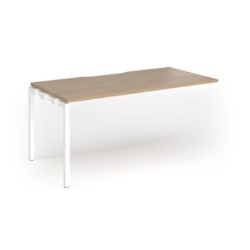 Connex Goal-Post 1600 x 800 x 725mm Single Add On Bay - White Frame / Kendal Oak Top - GCO168-AB-WH-KO