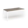 Connex Goal-Post 1600 x 800 x 725mm Single Add On Bay - White Frame / Nebraska Oak Top - GCO168-AB-WH-NO