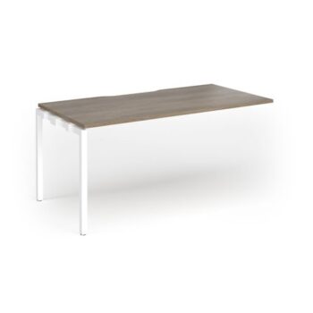 Connex Goal-Post 1600 x 800 x 725mm Single Add On Bay - White Frame / Nebraska Oak Top - GCO168-AB-WH-NO