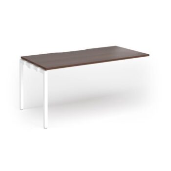 Connex Goal-Post 1600 x 800 x 725mm Single Add On Bay - White Frame / Walnut Top - GCO168-AB-WH-W