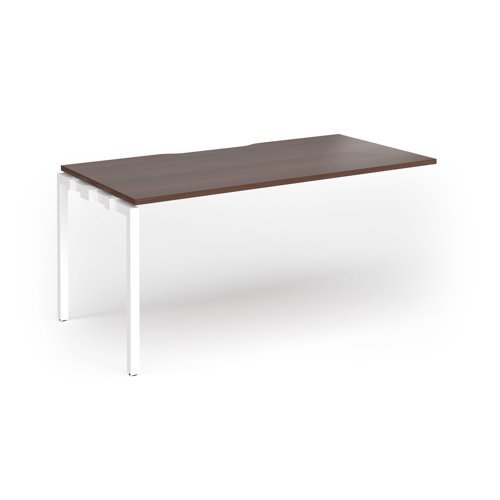 Connex Goal-Post 1600 x 800 x 725mm Single Add On Bay - White Frame / Walnut Top - GCO168-AB-WH-W