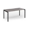 Connex Goal-Post 1600 x 800 x 725mm Single Desk - Black Frame / Grey Oak Top - GCO168-K-GO