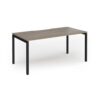 Connex Goal-Post 1600 x 800 x 725mm Single Desk - Black Frame / Nebraska Oak Top - GCO168-K-NO