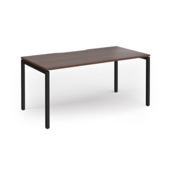 Connex Goal-Post 1600 x 800 x 725mm Single Desk - Black Frame / Walnut Top - GCO168-K-W