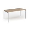 Connex Goal-Post 1600 x 800 x 725mm Single Desk - Silver Frame / Kendal Oak Top - GCO168-S-KO