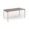 Connex Goal-Post 1600 x 800 x 725mm Single Desk - Silver Frame / Nebraska Oak Top - GCO168-S-NO